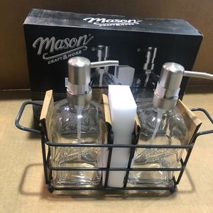Mason 4pc soap pump and caddy set NEW